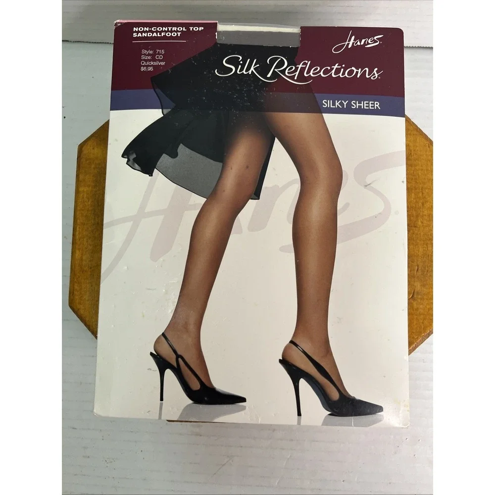 Hanes Silk Reflections‎ Pantyhose-Non-control Top Sandalfoot sz CD Style 715